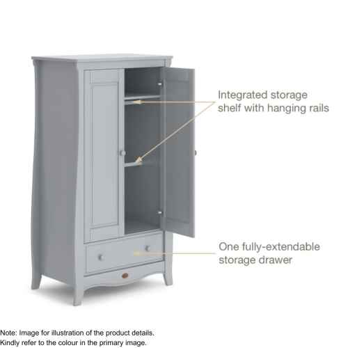 Boori Sleigh Kids Wardrobe Barley White Elegant Children s Wardrobe Storage